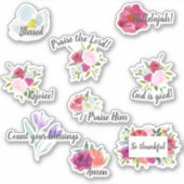 Bold Floral Phoogt Christelijke Stickers voor het  (Voorkant)