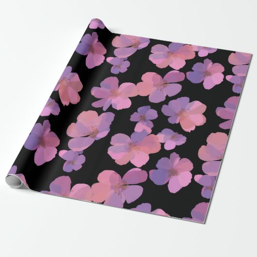 Bold Floral Spring Gift Wrap Cadeaupapier (Uitgerold)