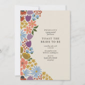 Bold Floral Toast de bruid Cocktail Hour Shower Kaart (Voorkant)