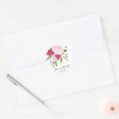 Bold Floral Waterverf Personal Ronde Sticker (Envelop)