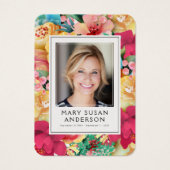 Bold Florals Foto Funeral Memorial Prayer Kaart (Voorkant)