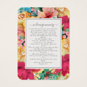 Bold Florals Foto Funeral Memorial Prayer Kaart (Achterkant)
