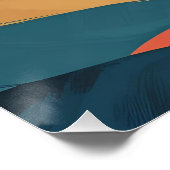 Bold Flow – Abstracte penseelstreekkunst in Blauwg Perfect Poster (Hoek)