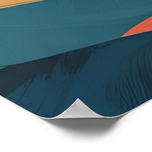 Bold Flow – Abstracte penseelstreekkunst in Blauwg Poster (Hoek)