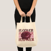 'Bold FLOWER Typografie' Bloemige Esthetische Bood Tote Bag (Voorkant (product))