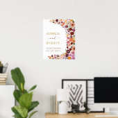 Bold Flowers Herfst Wildflower Wedding Welkom Poster (Thuiskantoor)