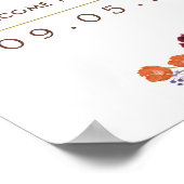 Bold Flowers Herfst Wildflower Wedding Welkom Poster (Hoek)