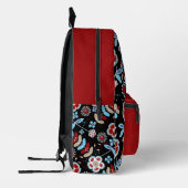 Bold Folk Floral Pattern Bedrukte Rugzak (Links)