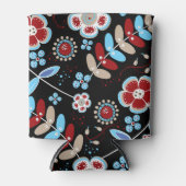 Bold Folk Floral Pattern Blikjeskoeler (Voorkant)