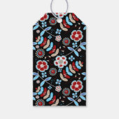 Bold Folk Floral Pattern Cadeaulabel (Voorkant)