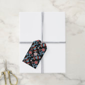 Bold Folk Floral Pattern Cadeaulabel (Met Touw)