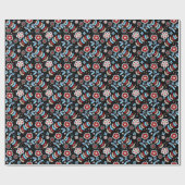 Bold Folk Floral Pattern Cadeaupapier (Vlak)