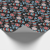 Bold Folk Floral Pattern Cadeaupapier (Hoek)