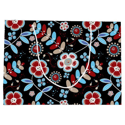 Bold Folk Floral Pattern Groot Cadeauzakje (Achterkant)