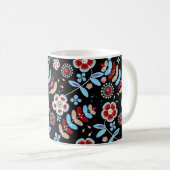 Bold Folk Floral Pattern Koffiemok (Voorkant rechts)