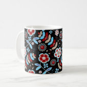 Bold Folk Floral Pattern Koffiemok (Voorkant links)