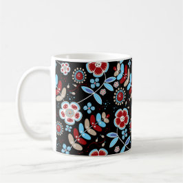 Bold Folk Floral Pattern Koffiemok