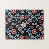 Bold Folk Floral Pattern Legpuzzel (Horizontaal)