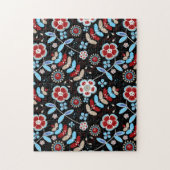 Bold Folk Floral Pattern Legpuzzel (Verticaal)
