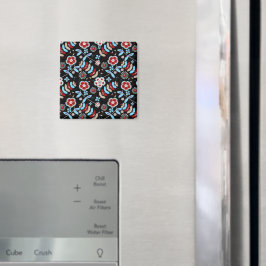 Bold Folk Floral Pattern Magneet