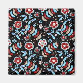Bold Folk Floral Pattern Magneet (Voorkant)