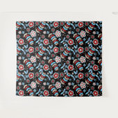Bold Folk Floral Pattern Wandkleed (Voorkant (horizontaal))