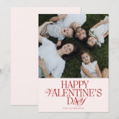 Bold Font family Photo Valentine’s Day Card Kaart (Voorkant / Achterkant)