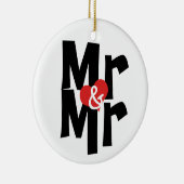 Bold Font Gay Wedding Mr. en Mr. Personalized Keramisch Ornament (Rechts)