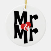 Bold Font Gay Wedding Mr. en Mr. Personalized Keramisch Ornament (Voorkant)