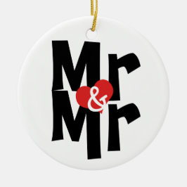 Bold Font Gay Wedding Mr. en Mr. Personalized Keramisch Ornament