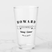 Bold Font Groomsman Weddenschap Glas (Voorkant)