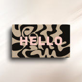Bold Font Groovy Black Blush Pink Kraft Visitekaartje