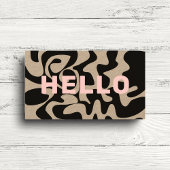 Bold Font Groovy Black Blush Pink Kraft Visitekaartje