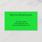 Bold Font Groovy Black Limoen Emerald Green Visitekaartje (Achterkant)