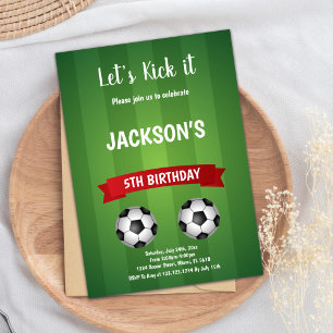 Bold Football Party Theme voor kinderen Kaart