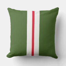 Bold Forest Green Bright Red White Racing Stripes