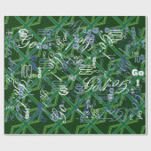 Bold Forest Green Union Jack Cadeaupapier (Vlak)