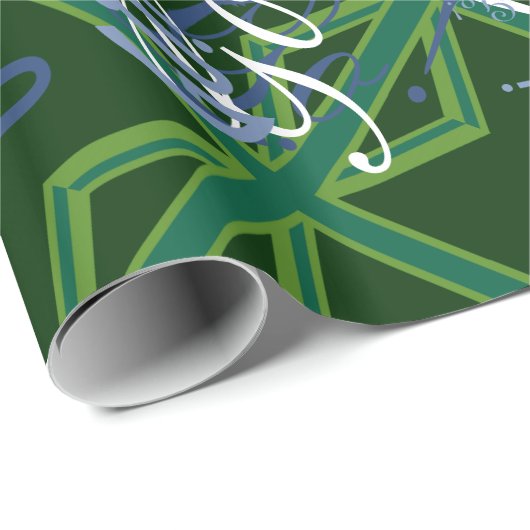 Bold Forest Green Union Jack Cadeaupapier (Rol Hoek)