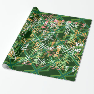 Bold Forest Green Union Jack Cadeaupapier