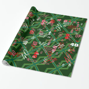 Bold Forest Green Union Jack Cadeaupapier