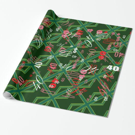 Bold Forest Green Union Jack Cadeaupapier (Uitgerold)