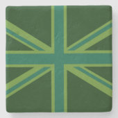 Bold Forest Green Union Jack Stenen Onderzetter (Voorkant)
