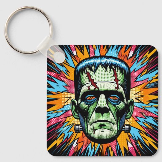 "Bold Frankenstein" Aluminum Keychain (Voorkant)