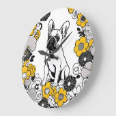 Bold Franse Bulldog Pop Kunstportret Grote Klok (Hoek)