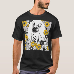 Bold Franse Bulldog Pop Kunstportret T-shirt
