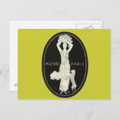 Bold French Agnes Paris Franse Mode Woman Lamb Briefkaart (Voorkant / Achterkant)