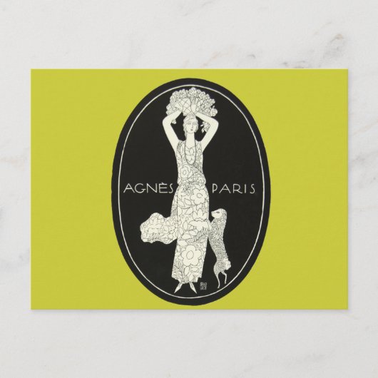 Bold French Agnes Paris Franse Mode Woman Lamb Briefkaart (Voorkant)