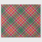 Bold Fuchsia Emerald Green Modern Diagonal Plaid Cadeaupapier (Vlak)