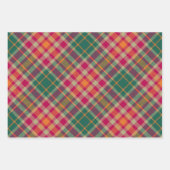 Bold Fuchsia Emerald Green Modern Diagonal Plaid Inpakpapier Vel (Voorkant)