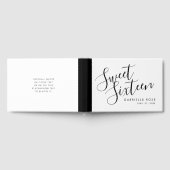 Bold Fun Minimalist Black Stripe Sweet 16 Gastenboek (Volledig)